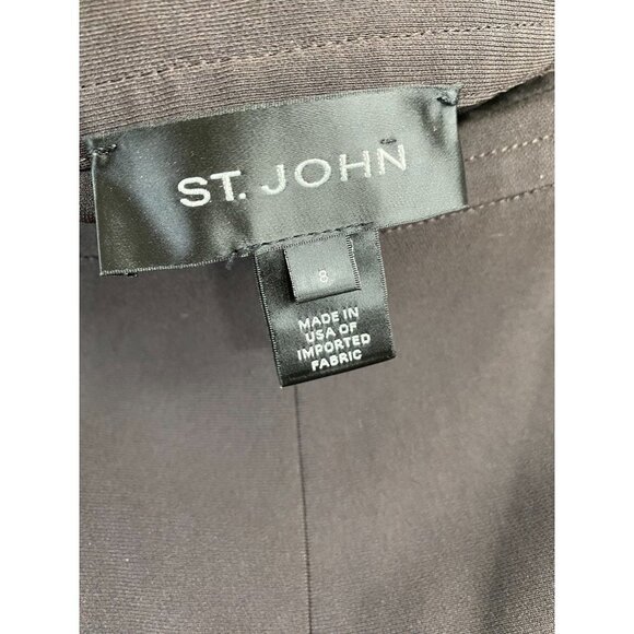 St. John Brown Trouser Pants Womens 8 Office Career Formal Minimalist Straight - Picture 3 of 12